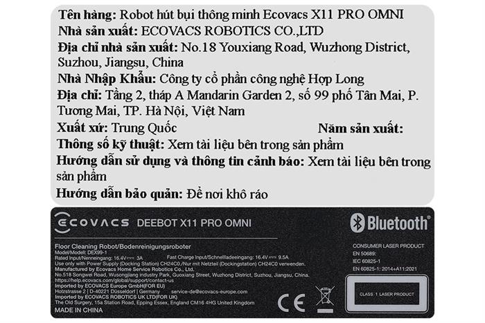 Robot hút bụi lau nhà Ecovacs Deebot X11 PRO OMNI